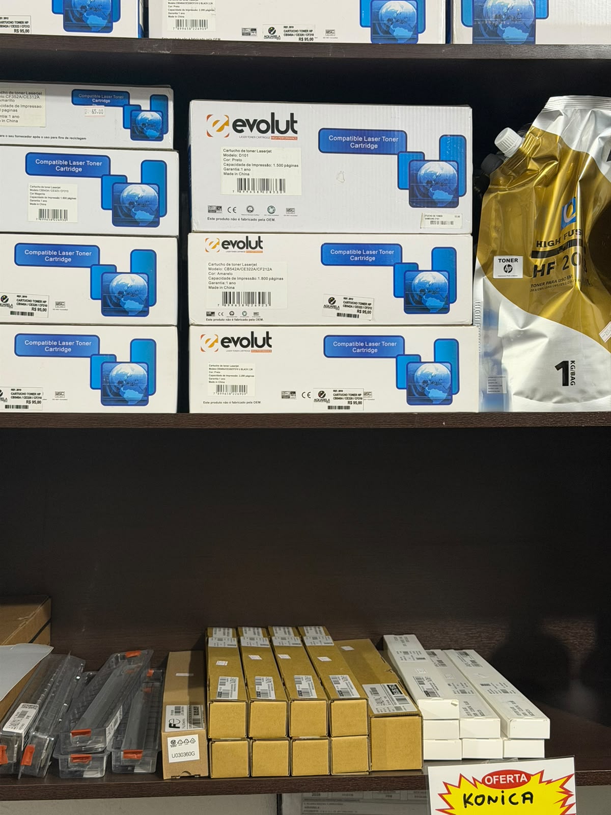 Cartuchos de toner disponíveis na loja
